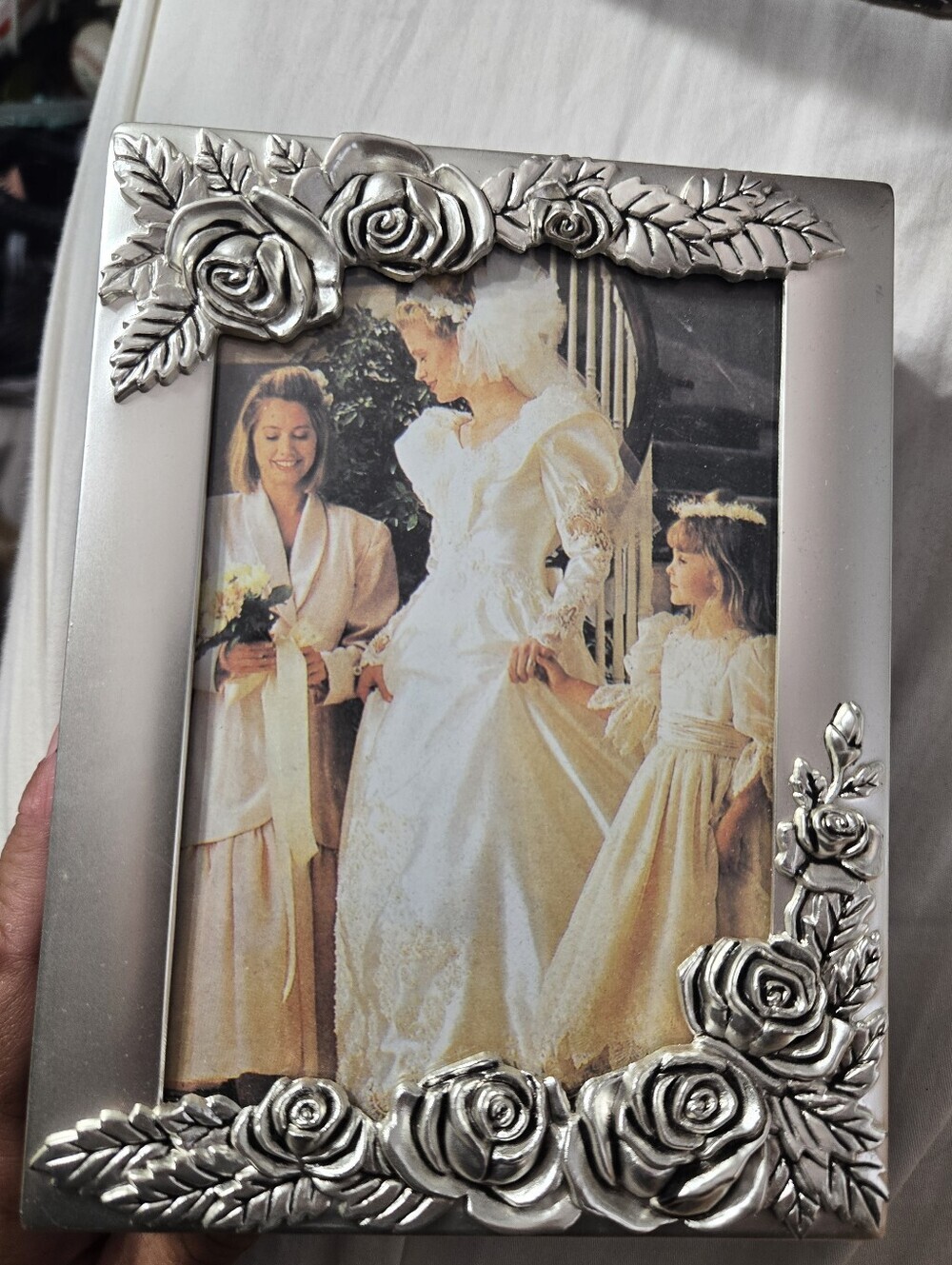 Vintage Godinger Satin Rose silver-plated mini photo album holds 100 4x6 NIB
